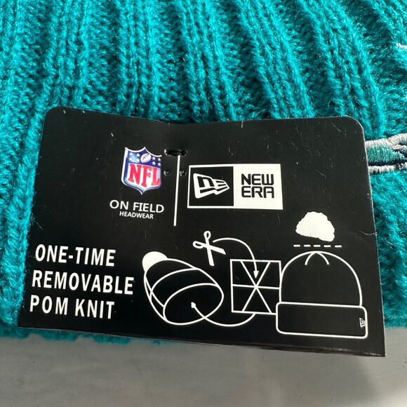 Miami Dolphins NFL New Era Knit Beanie W/Removeable Pom Football Fully Lined - Picture 8 of 9